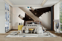 A beautiful serene aerial wallpaper mural of a landscape.

