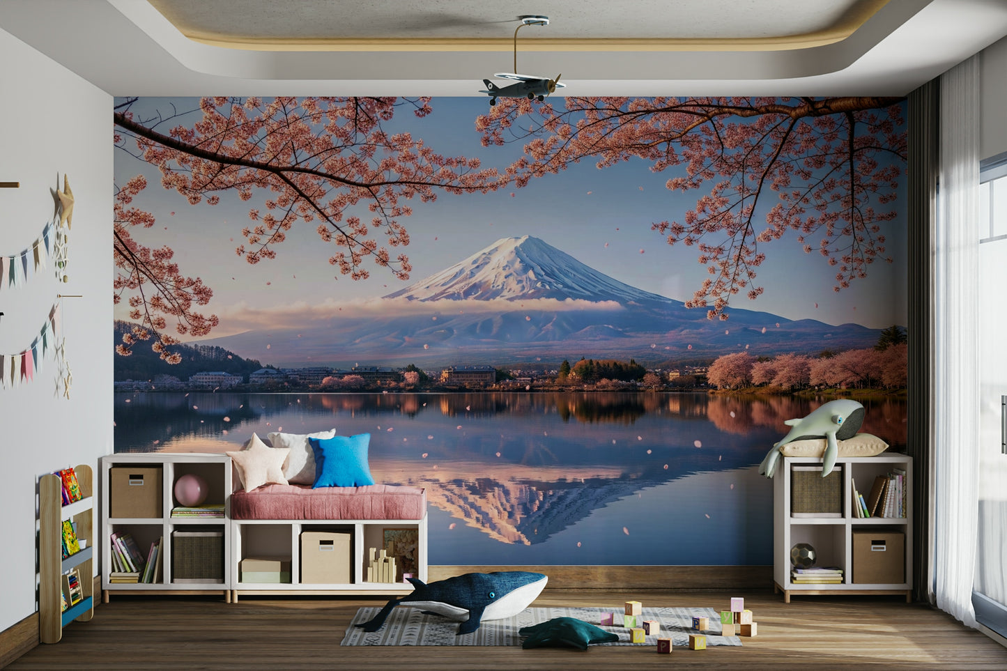 An artistic nature inspired mural for home decor.


