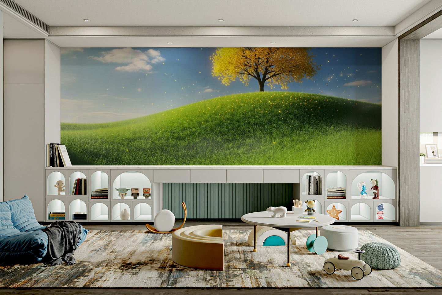 A serene nature canopy wall mural for your decor.

