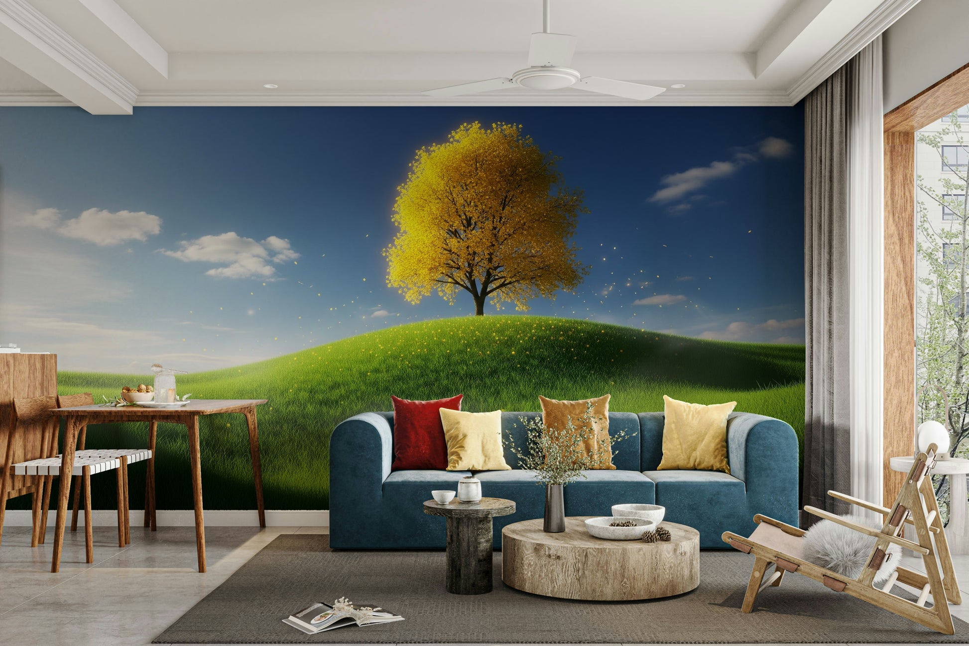 A classic tree theme wallpaper for walls.

