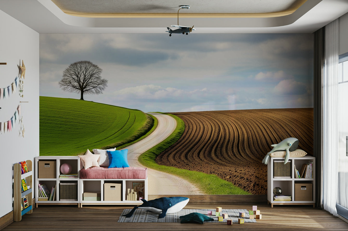 A classic rural scene wallpaper for walls.

