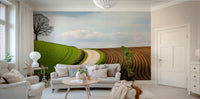 A serene country road wall mural for your decor.

