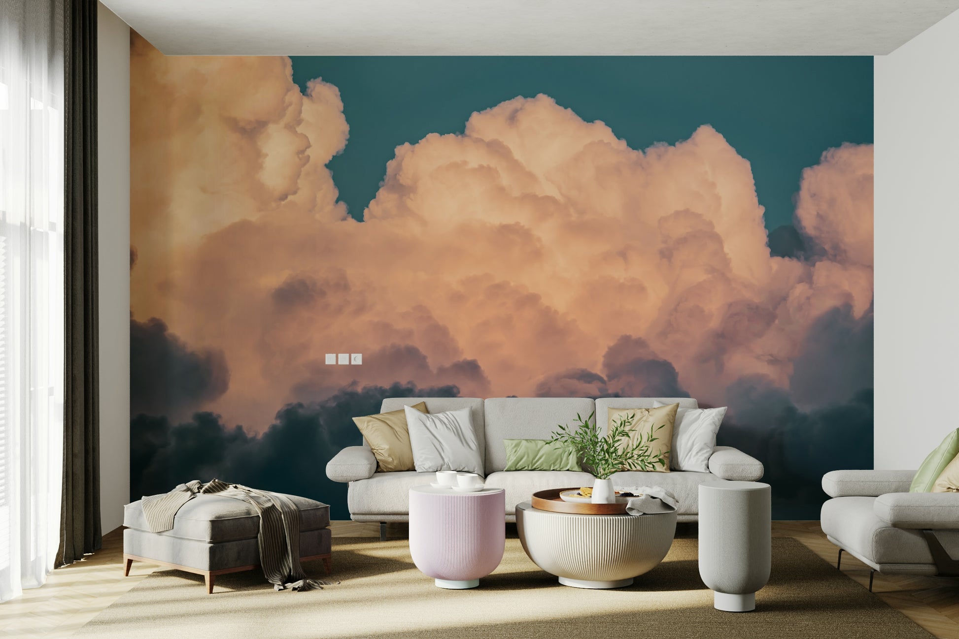 A classic cloud design wallpaper for walls.

