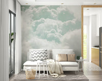 A beautiful modern sky wall mural for a living room.

