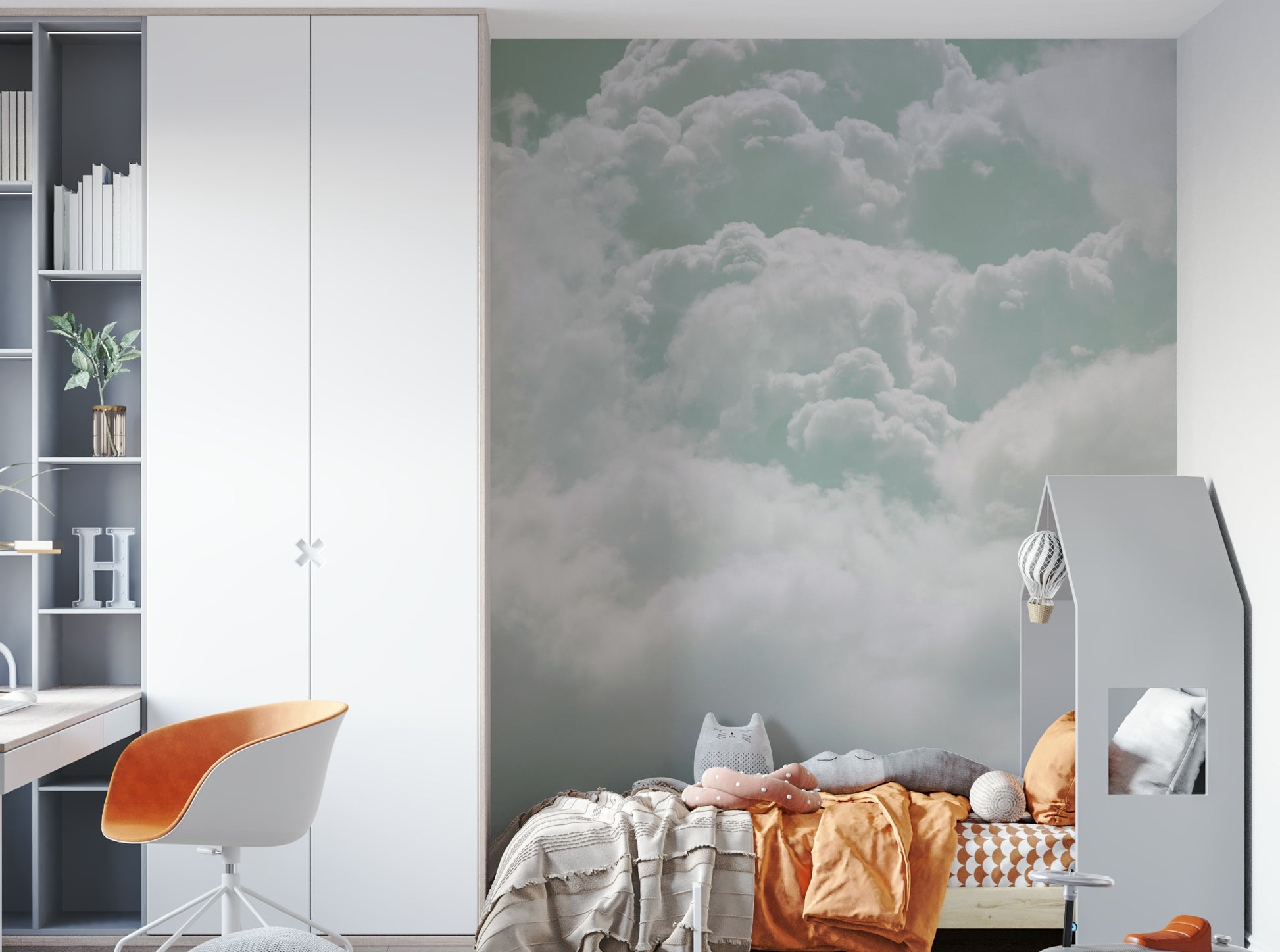 A classic cloud design wallpaper for walls.

