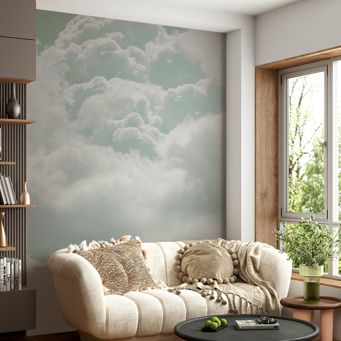 An artistic nature inspired mural for home decor.

