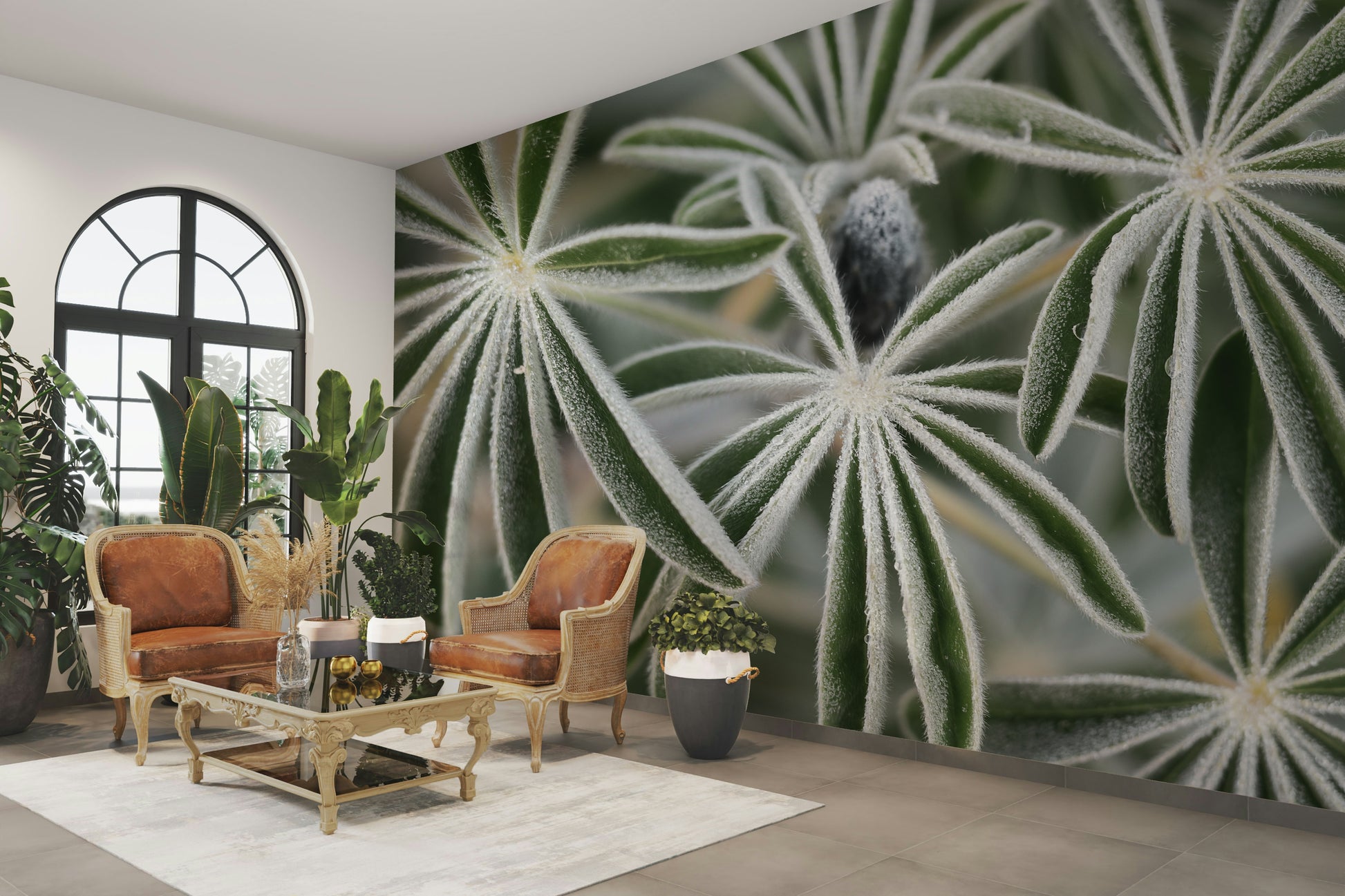 A classic floral wallpaper for walls with a blue theme.

