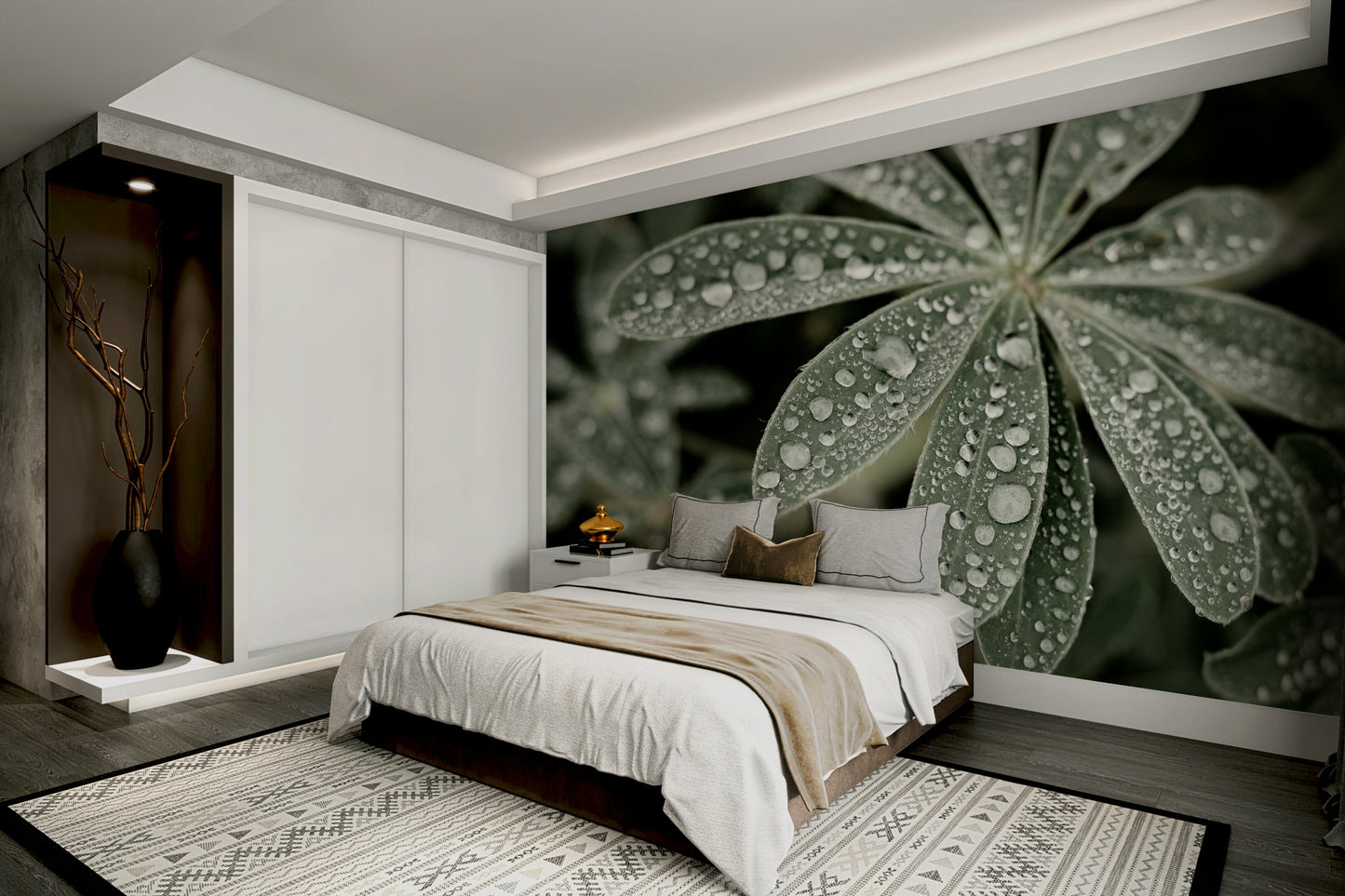 An artistic nature inspired mural for home decor.

