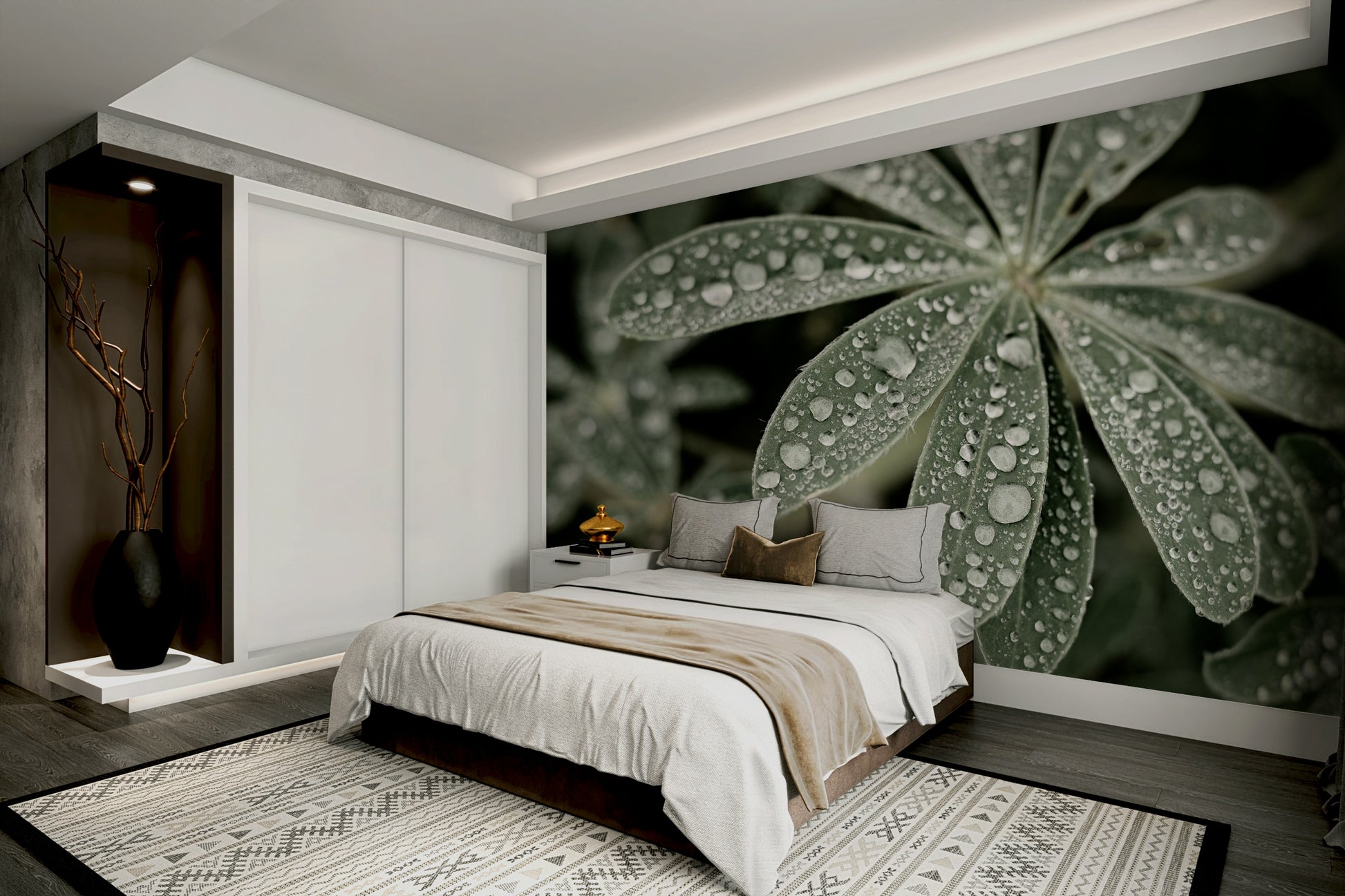 An artistic nature inspired mural for home decor.

