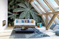 A beautiful serene floral wallpaper mural of blue lupine.

