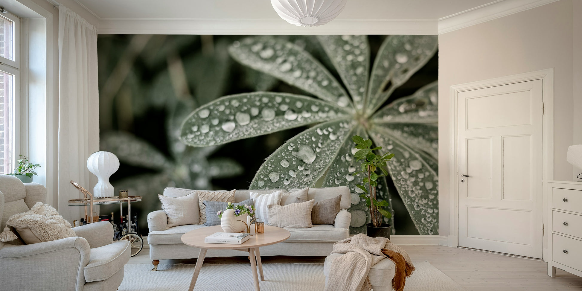 A classic flower field wallpaper for walls.

