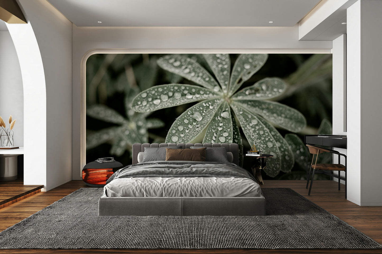 A contemplative lupine flower wallpaper mural for a feature wall.

