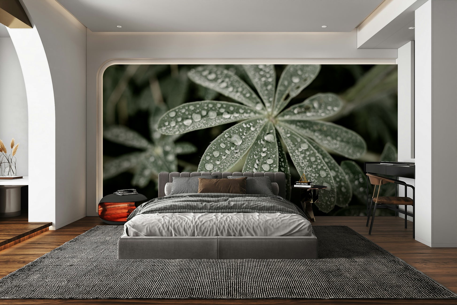 A contemplative lupine flower wallpaper mural for a feature wall.

