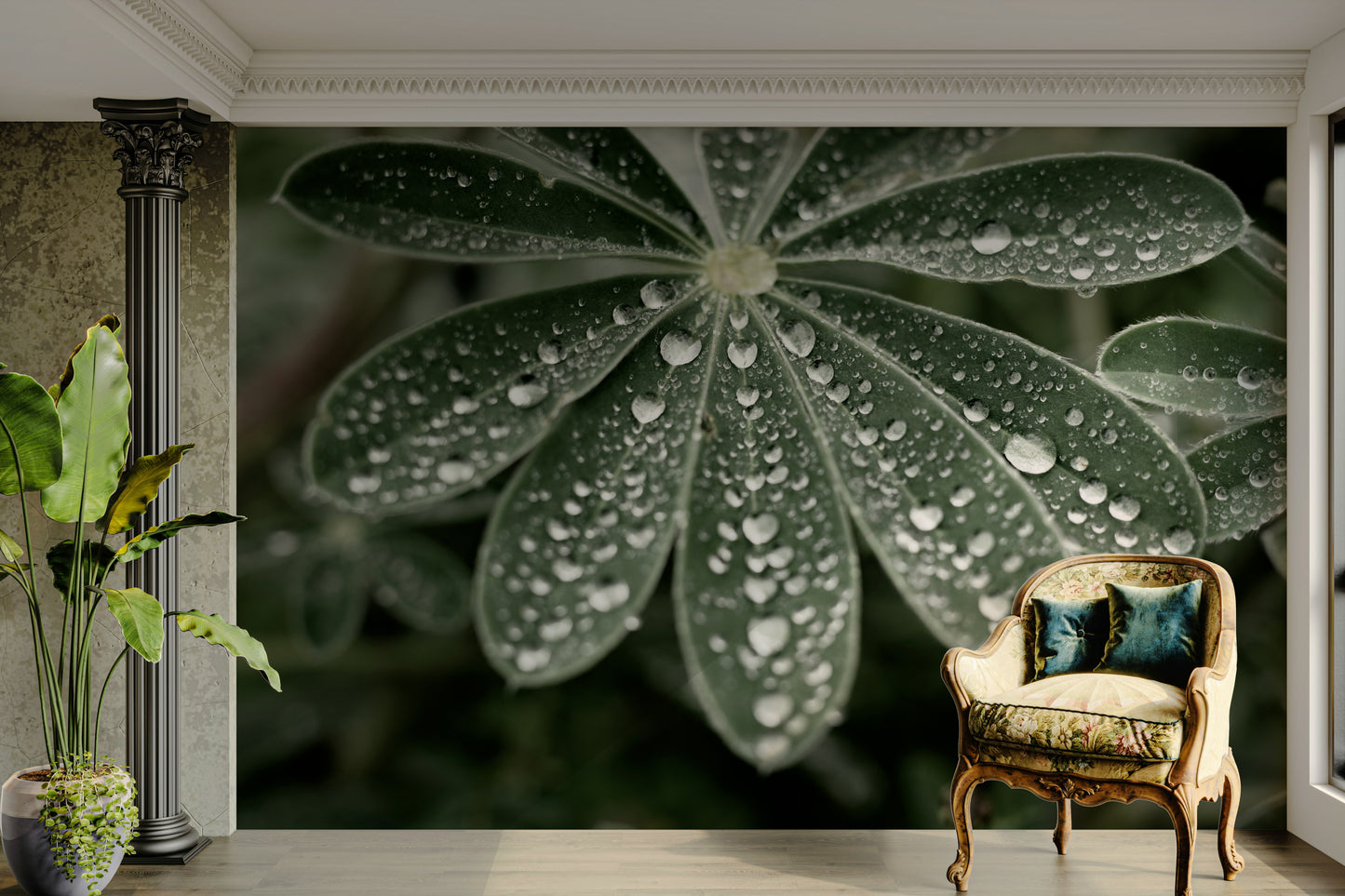 A contemplative flower field wallpaper mural for a feature wall.

