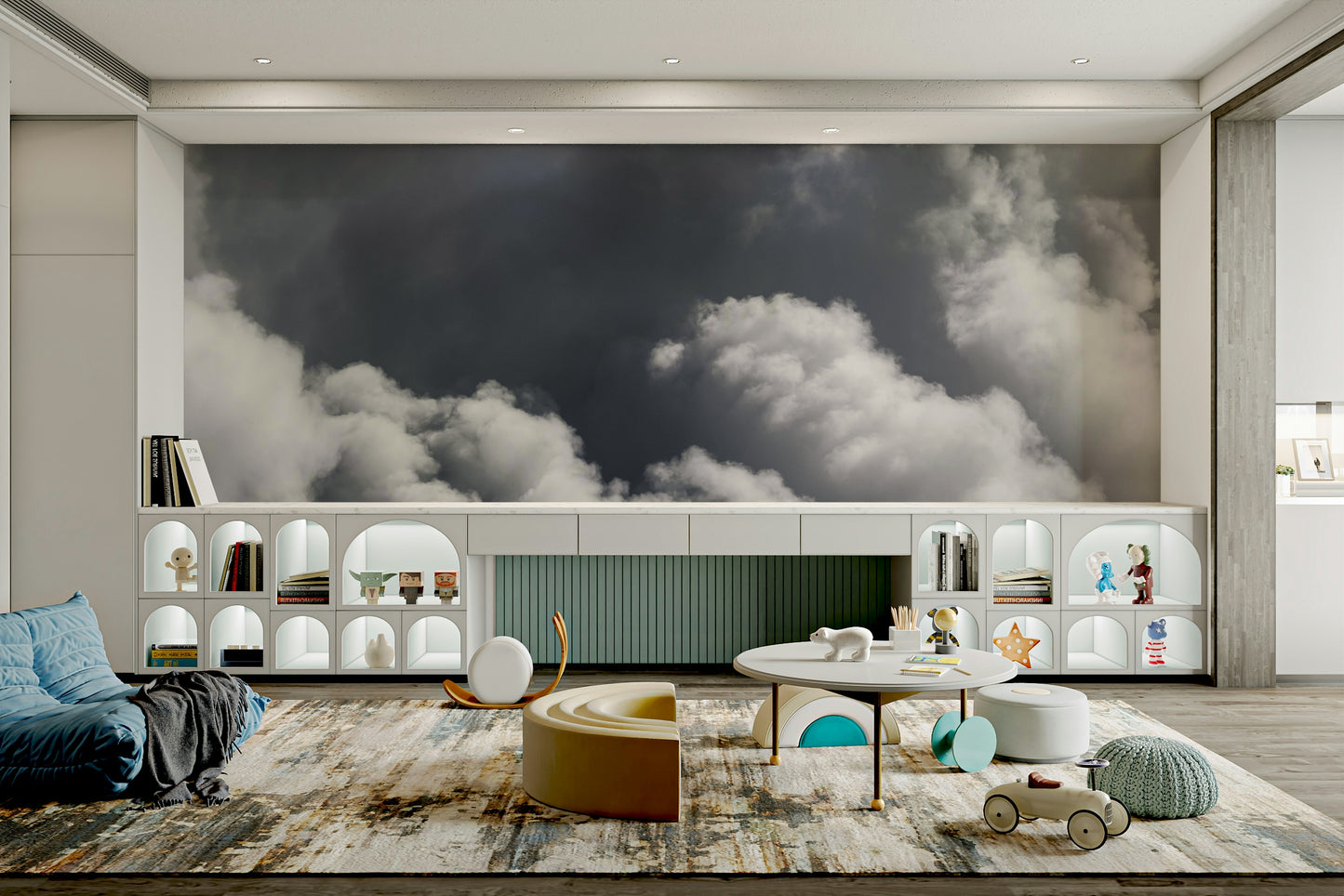 An artistic nature inspired mural for home decor.

