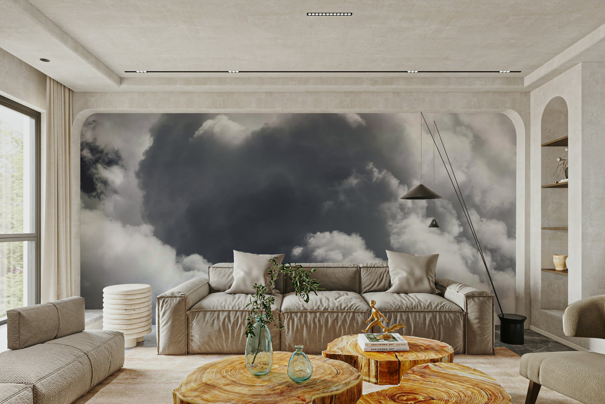 A contemplative cloudscape wallpaper mural for a feature wall.


