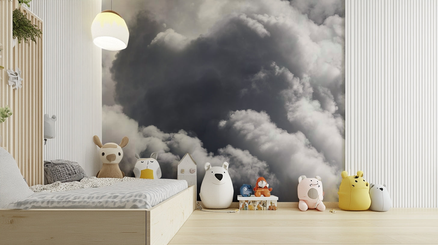 A tranquil white cloud wall mural for your decor.

