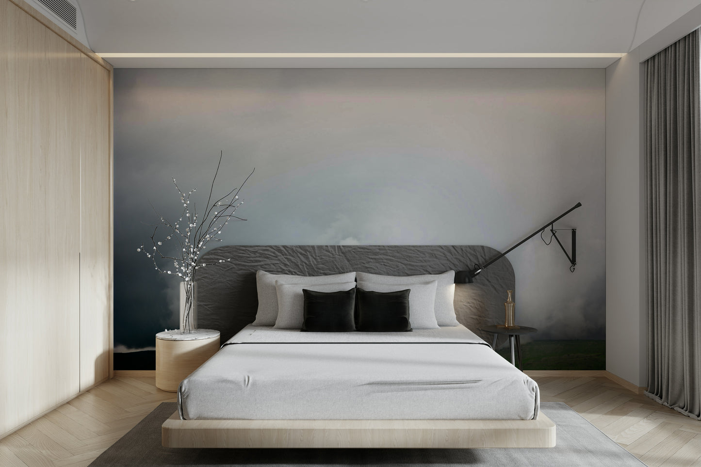 A contemplative valley landscape wallpaper mural for a feature wall.

