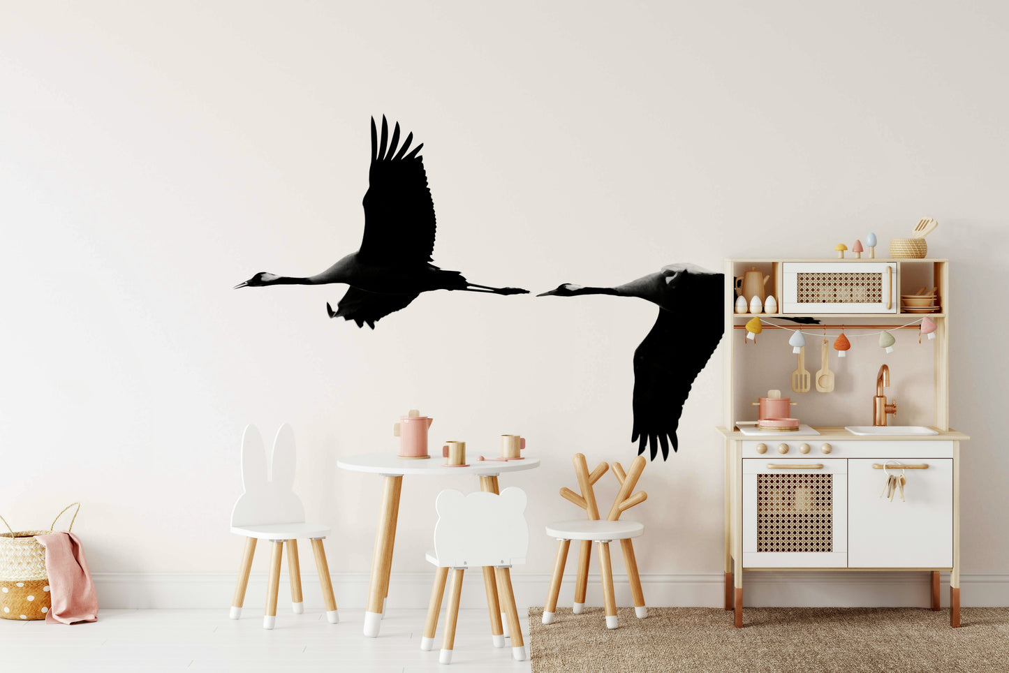 A contemplative natural theme wallpaper mural for a feature wall.

