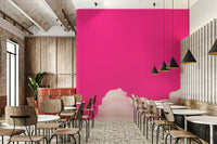 A peaceful dreamy sky mural on decorative wallpaper.

