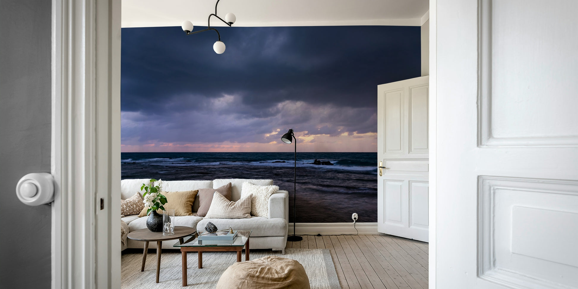 A beautiful abstract art wallpaper mural for a modern room.

