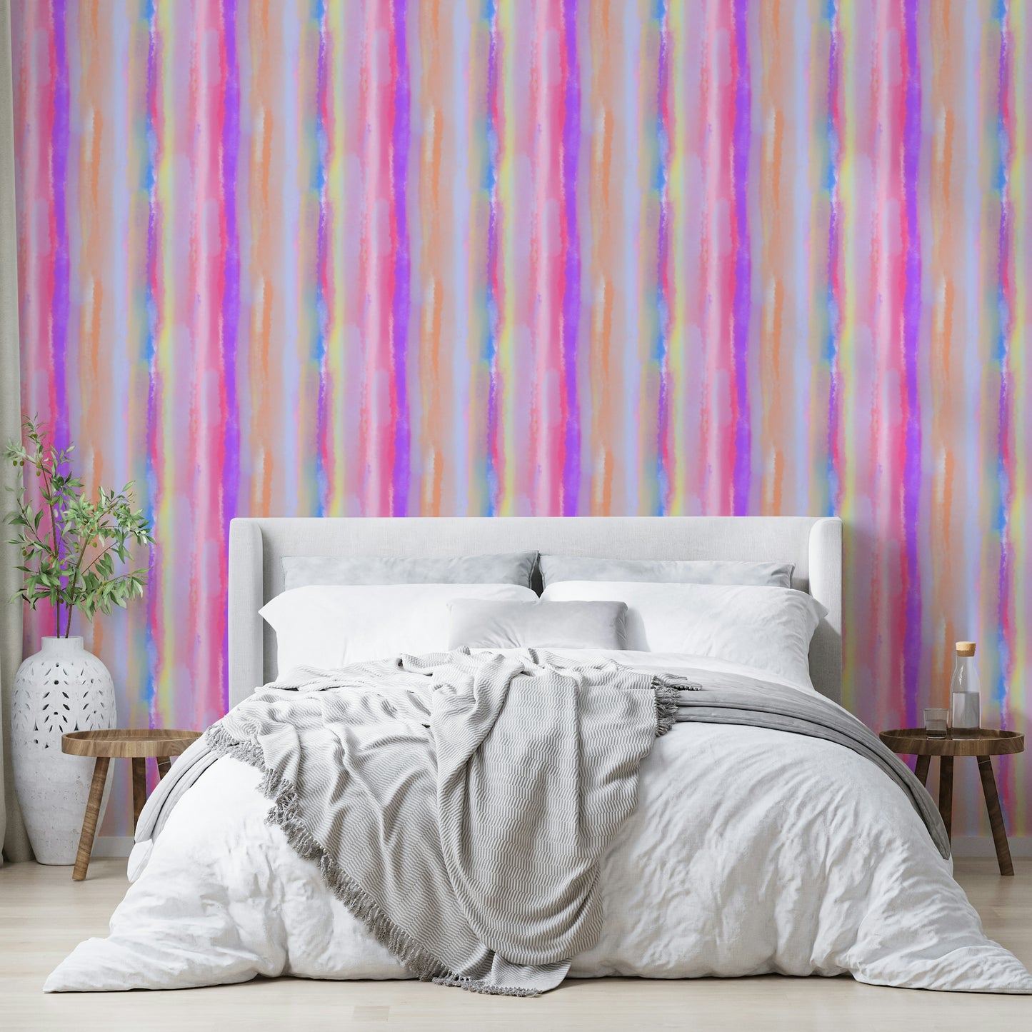 A classic candy stripe wallpaper for walls.

