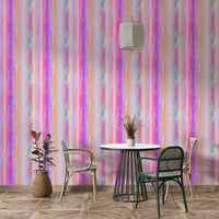 A graceful subtle stripe wall mural in sweet, bright tones.

