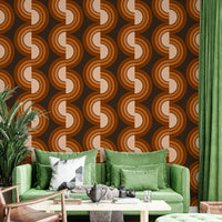 A beautiful modern art wall mural of interlocking shapes.

