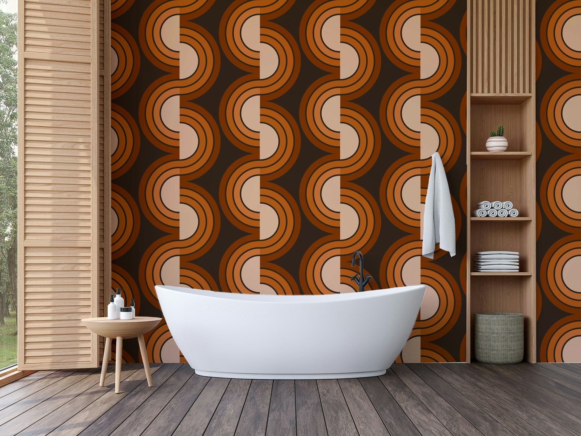 An artistic abstract design mural for home decor.

