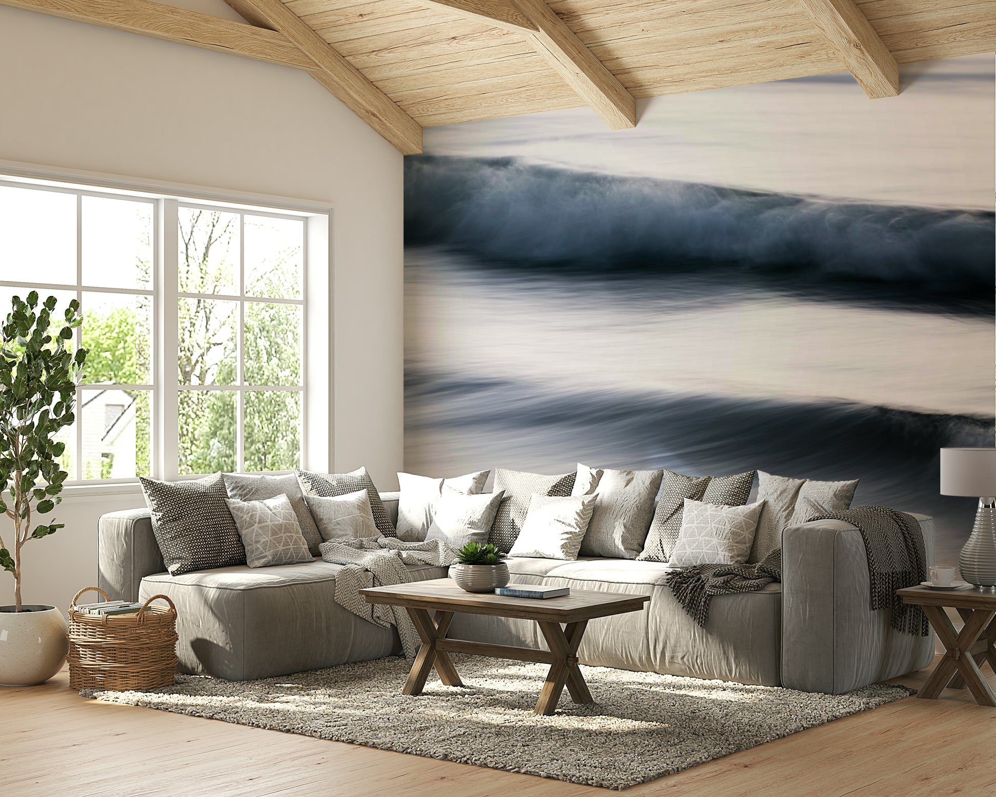 A serene ocean motion wall mural for your decor.

