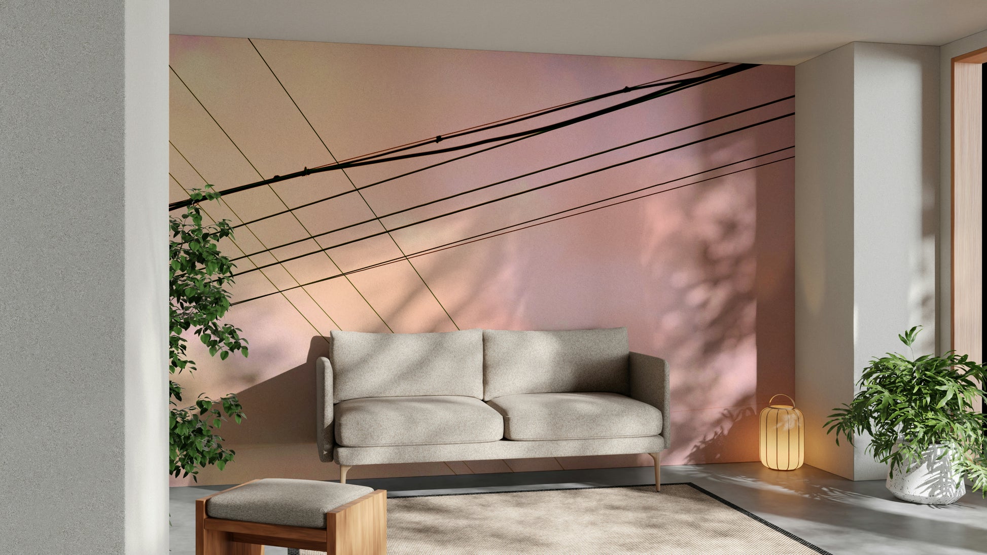 A serene geometric pattern wall mural for your decor.

