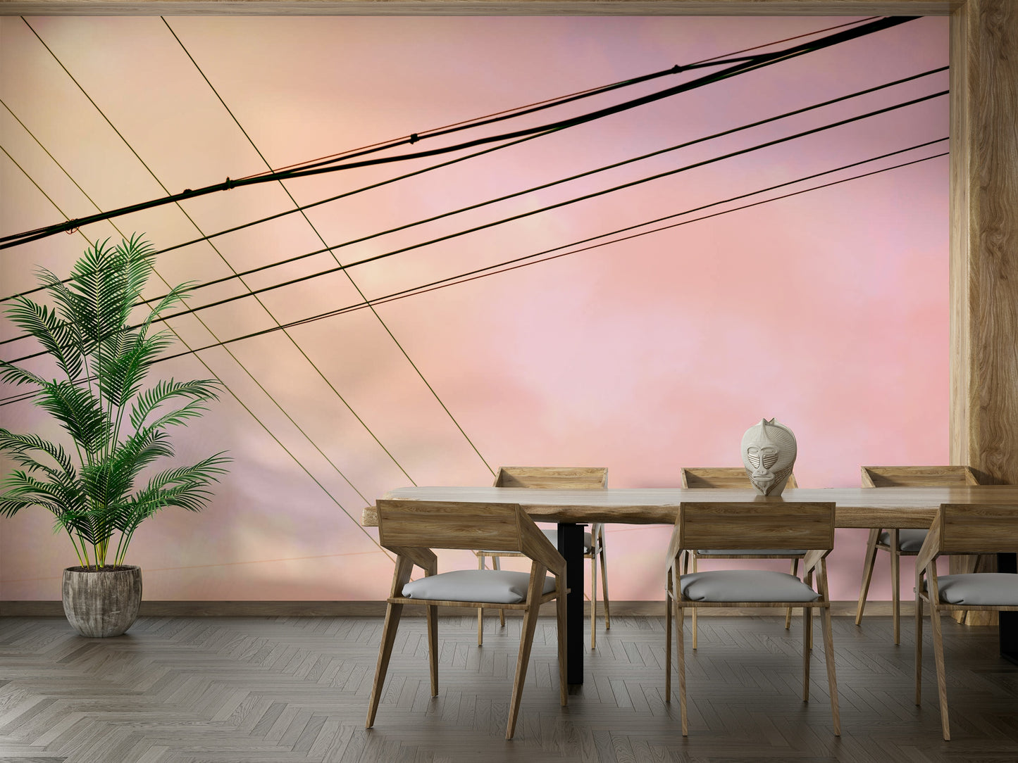 A beautiful abstract lines wallpaper mural for a modern home.


