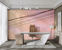 A contemplative crossroads pattern wallpaper mural for a feature wall.

