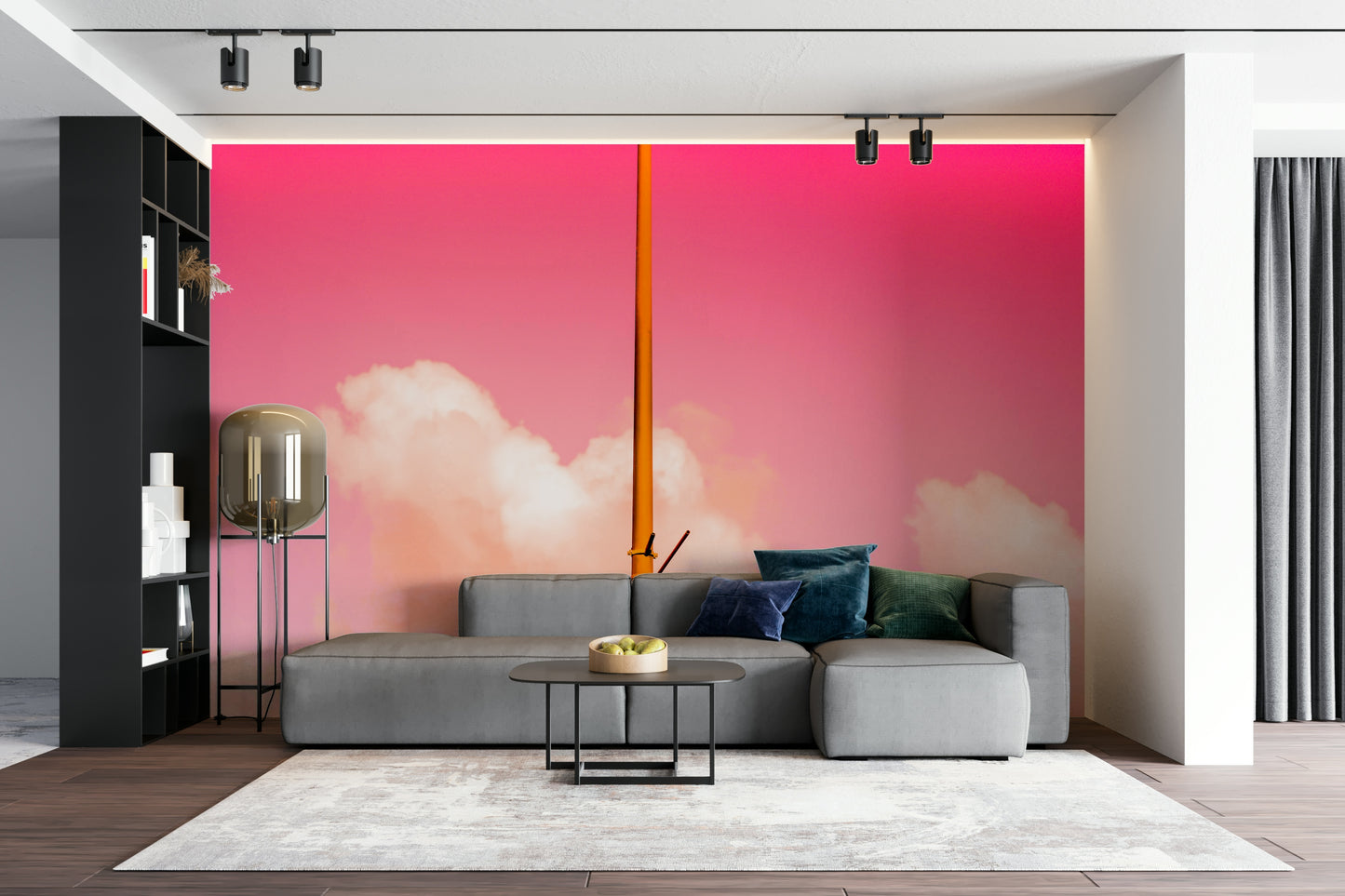 The Pink Half Wall Mural