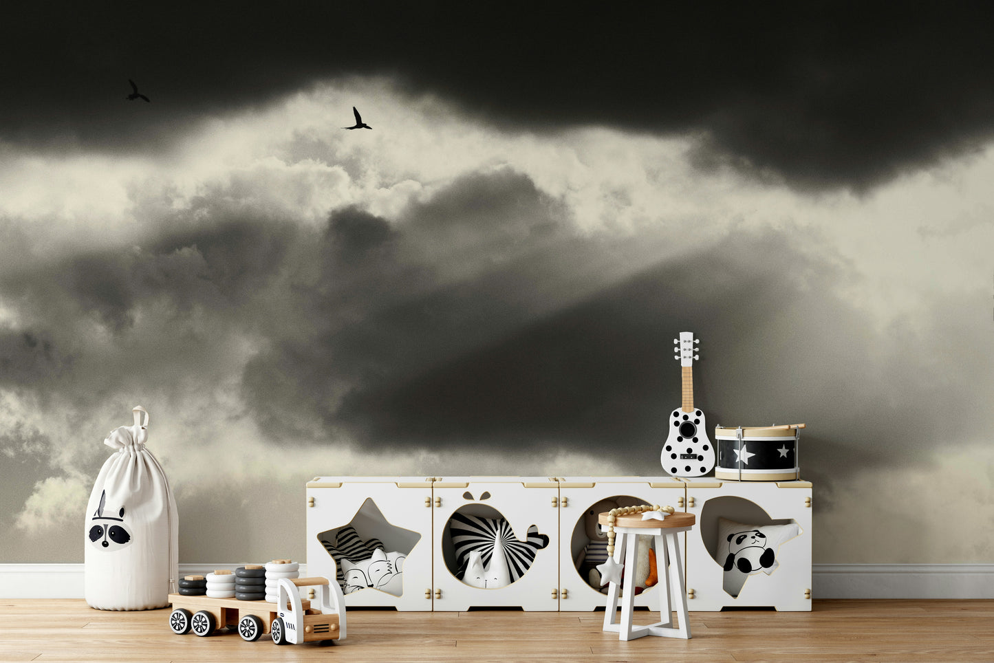 A beautiful immersive design wall mural for a living room.

