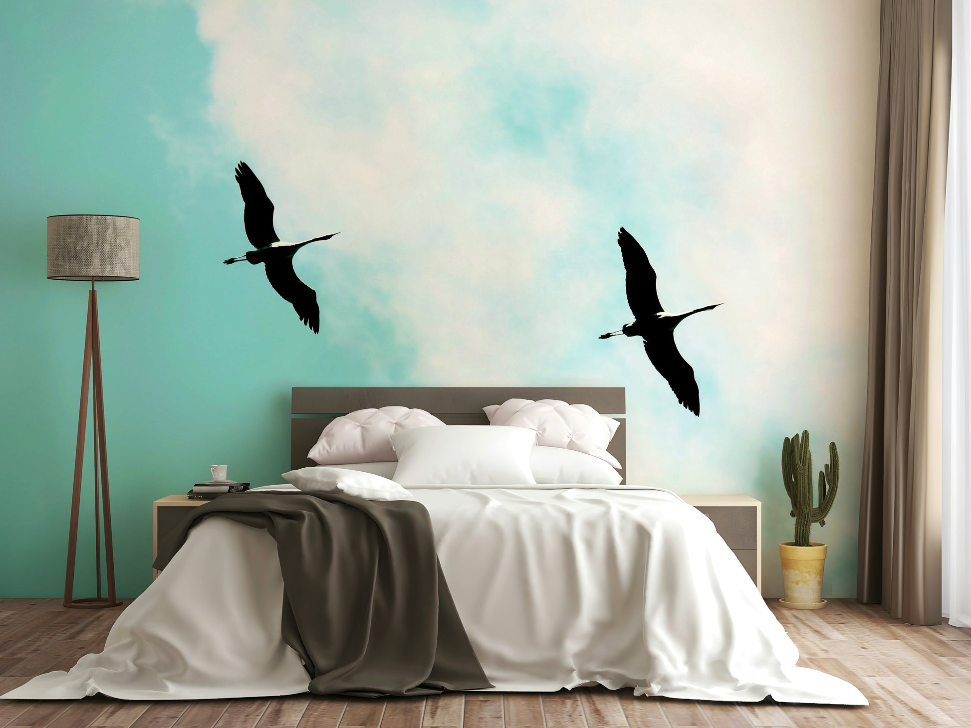 A tranquil bird design wall mural for your decor.

