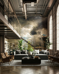 An artistic depth and space mural for home decor.

