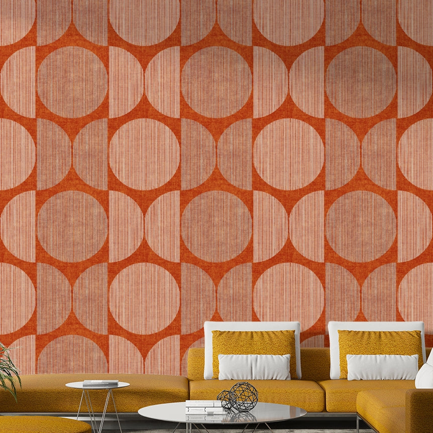 A calming modern design wallpaper mural that defines a space.


