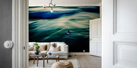 A beautiful abstract wave wallpaper mural for a modern home.

