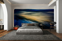 A calming water movement wallpaper mural that defines a space.

