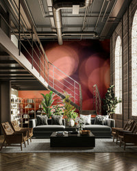 An artistic abstract water mural on minimalist wallpaper.

