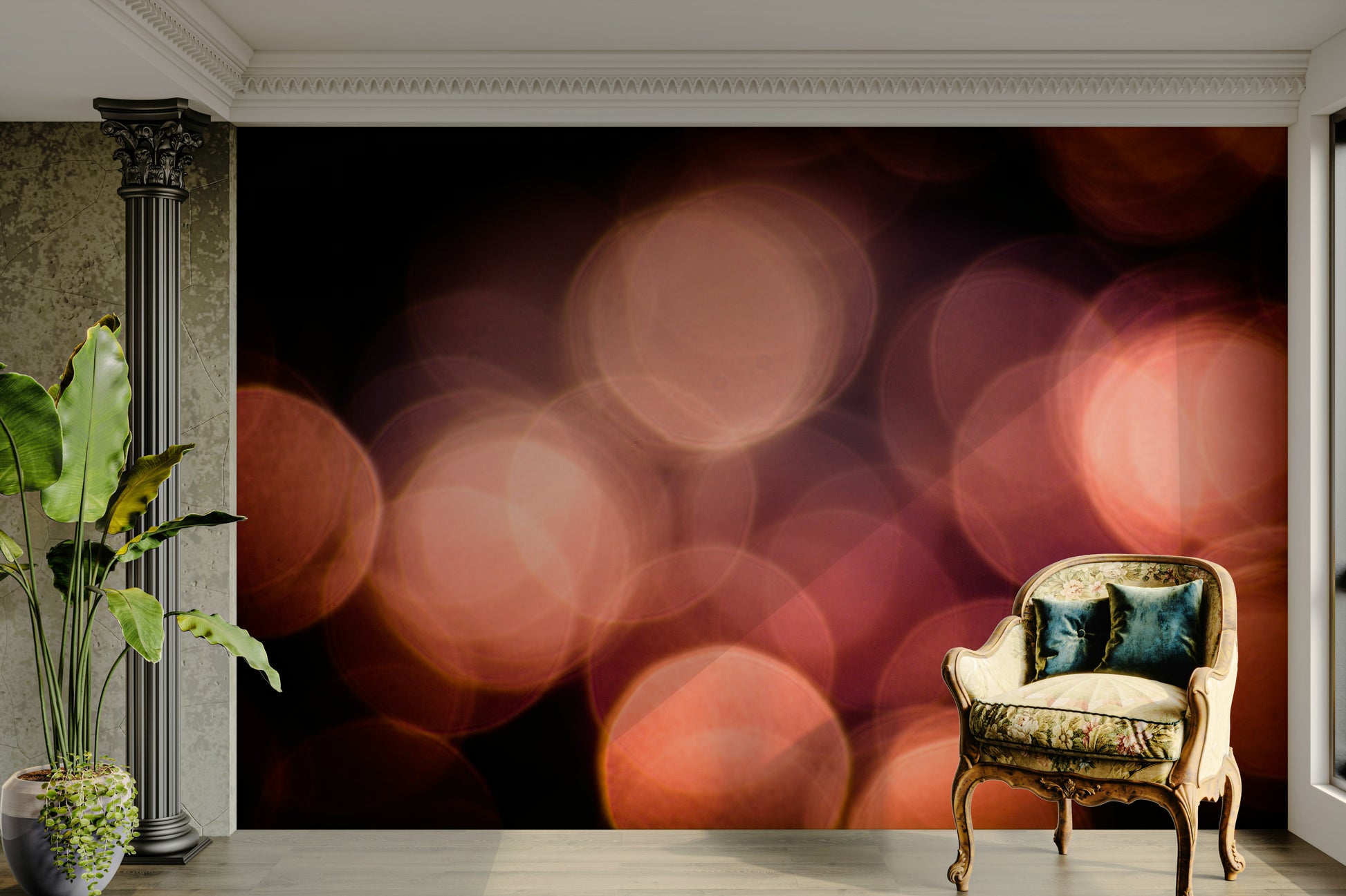 A beautiful wide-angle wall mural of the sea.

