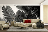 A calming abstract design wallpaper mural that defines a space.

