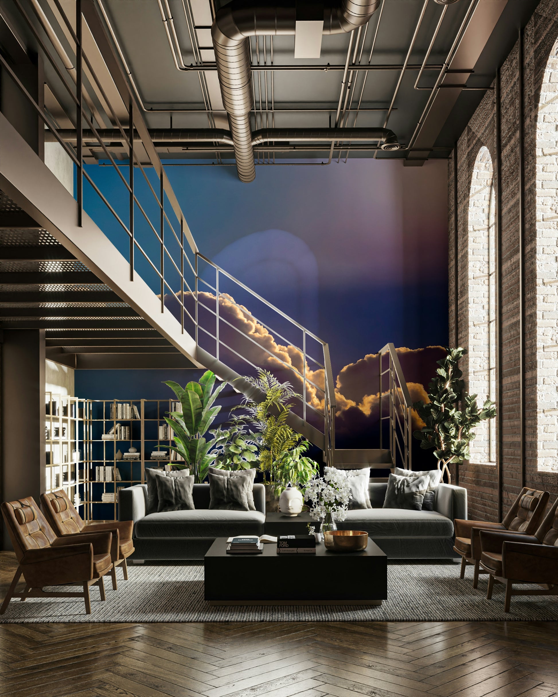 A beautiful panoramic wall mural of a fresh morning.

