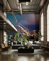 A beautiful panoramic wall mural of a fresh morning.

