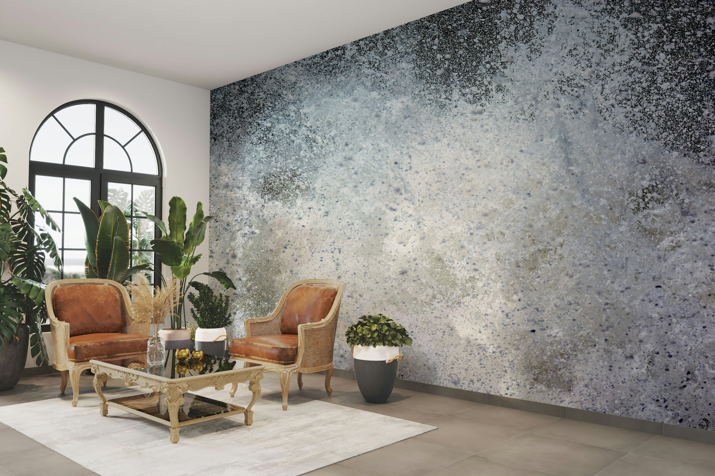 An artistic nature inspired mural for home decor.

