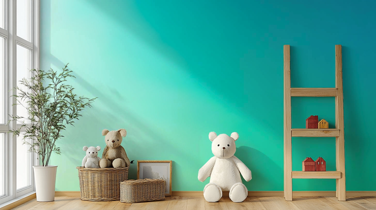 A beautiful modern geometric wall mural for a living room.

