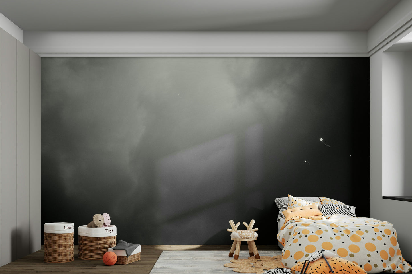 Four balloons and another one Wall Mural