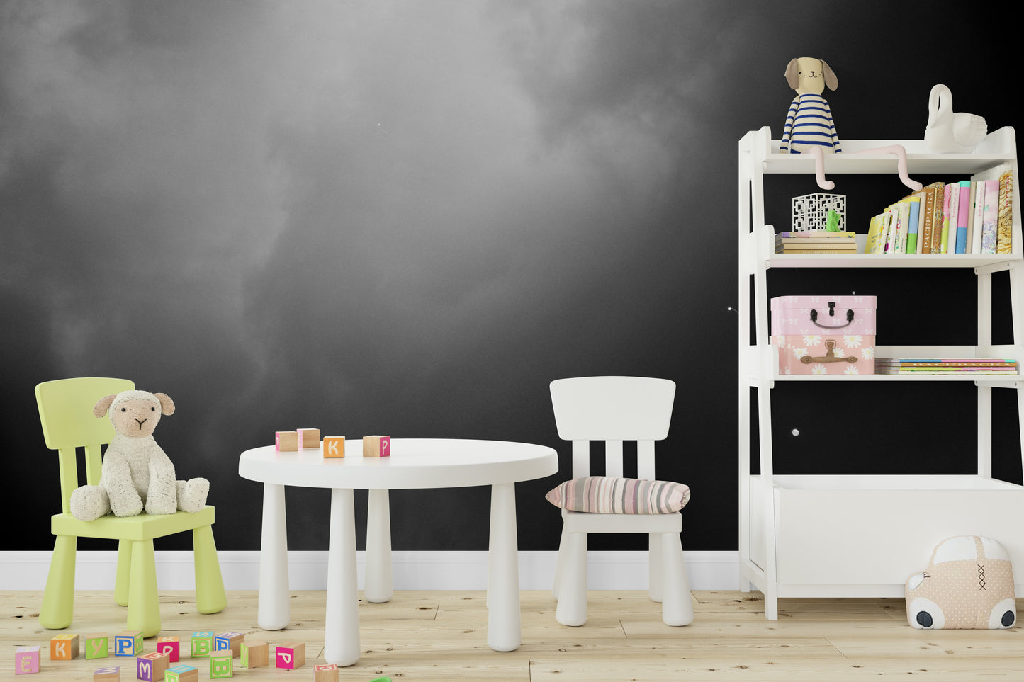 Four balloons and another one Wall Mural