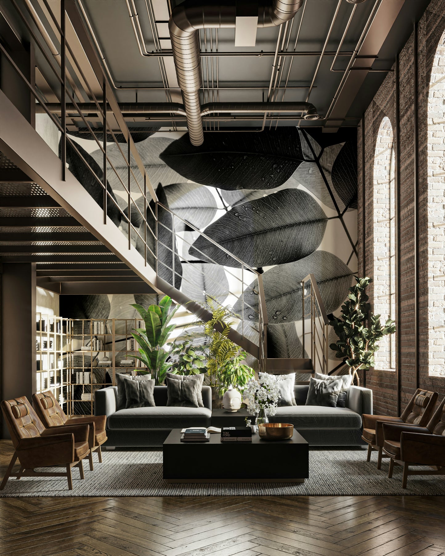 Experiments with Leaves I Wall Mural